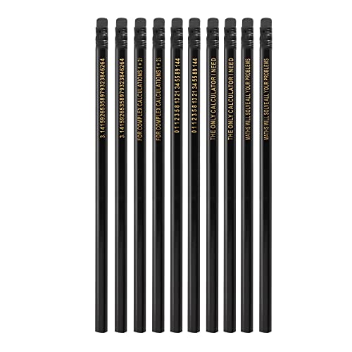 Set of 10 Math Pencils，HB Black Refills/Complex Calculations Golden Physics Statistics Graduation Teacher Gift Scientist Mathematics Maths Puns (Maths Pencils) - style: Maths Pencils