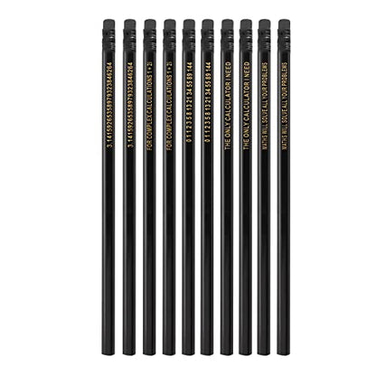 Set of 10 Math Pencils，HB Black Refills/Complex Calculations Golden Physics Statistics Graduation Teacher Gift Scientist Mathematics Maths Puns (Maths Pencils) - style: Maths Pencils