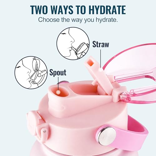 OLDLEY 18oz Insulated Water Bottle with 2-in-1 Straw & Chug Lid, Leakproof Stainless Steel Bottle, Cup Holder Friendly Vacuum Water Bottle for Travel, and School,Blush Ombre - color: Blush Ombre