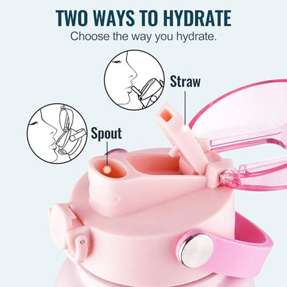 OLDLEY 18oz Insulated Water Bottle with 2-in-1 Straw & Chug Lid, Leakproof Stainless Steel Bottle, Cup Holder Friendly Vacuum Water Bottle for Travel, and School,Blush Ombre - color: Blush Ombre