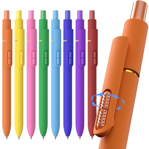 Hiacry 8Pcs Colorful Gel Pens - 0.7MM Fine Point Colored Ink Fidget Pens | Smooth Writing Quick-Dry Pens, No Bleed, Journaling,Note Taking, Coloring, Drawing, School, Office, Men & Women ( Dopamine ） - color: Dopamine Color Ink -8pcs