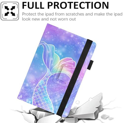 Universal 10 10.1 Inch Android Tablet Case,Slim Folding Stand Cover for All 9"-10.5" Touchscreen Tablet Case with Stylus Pen Holder,Mermaid - color: Mermaid