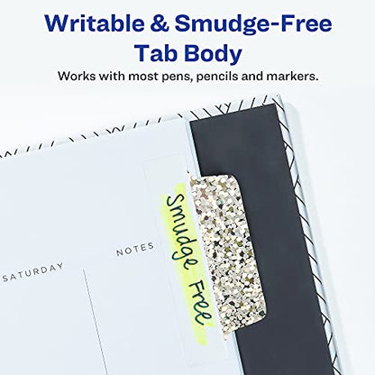 Avery Ultra Tabs Luxe Collection, 2.5" x 1" Margin Tabs, Holographic Iridescent Designs, Repositionable, 16 Total (74179)