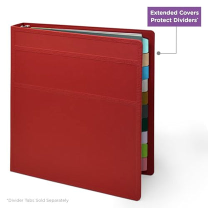 Carstens 1-Inch Heavy Duty 3-Ring Binder - Side Opening,Brick Red, Durable Plastic, No-Gap Rings, Waterproof Cover, No Pockets, Holds 125 US Letter Sheets, BPA-Free, Made in USA (8718-3R), Case of 18 - color: Red, size: Case of 18