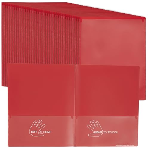 ECR4Kids 2-Pocket Parent-Teacher Classroom Communication Folder, School Supplies, Red, 36-Piece - color: Red