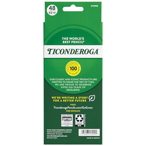 TICONDEROGA Wood-Cased Pencils, Unsharpened, 2 HB Soft, Yellow, 48 Count, 240 Packs, 11520 Total Pencils - size: 288 Count (Pack of 240), style: Pack