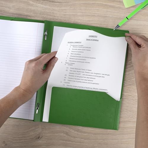 Five Star 2-Pocket Folder, Plastic Folder with Stay-Put Tabs and Prong Fasteners, Holds 8-1/2" x 11" Paper, Forest Green (72111) - color: Green, size: 1 Count (Pack of 1)