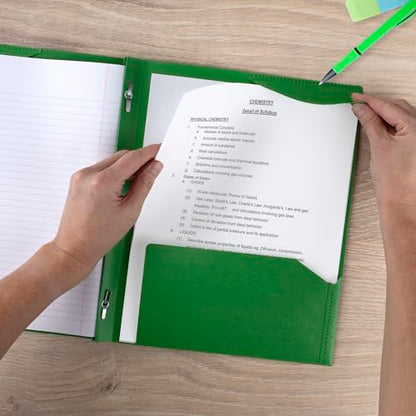 Five Star 2-Pocket Folder, Plastic Folder with Stay-Put Tabs and Prong Fasteners, Holds 8-1/2" x 11" Paper, Forest Green (72111) - color: Green, size: 1 Count (Pack of 1)