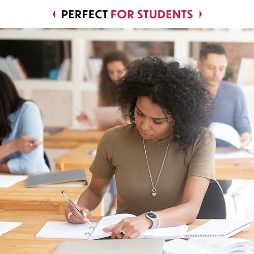 Alitte Loose Leaf Paper, College Ruled, 600 Sheets (150/Pack) Filler Paper for Writing Notes - School, College, Office 3 Hole-Punch Lined Sheets for Ring Binders, Pocket Folders - White, 8 x 10.5 - color: College Ruled