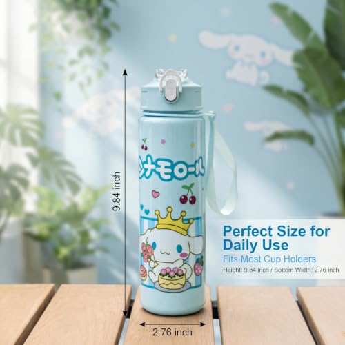 Cartoon Huntrix Water Bottle for Girls, 25oz Leak Proof with Straw Lid, Gifts for Girls (Cinnamoll) - color: Cinnamoll