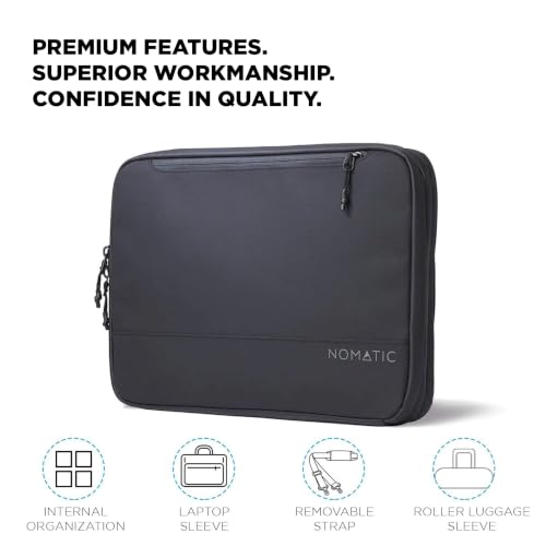 NOMATIC Tech Case: Laptop Protective Case for MacBook Air, iPad Pro, Chromebook Notebook Computer and Chargers, Water Resistance Laptop Computer Bag