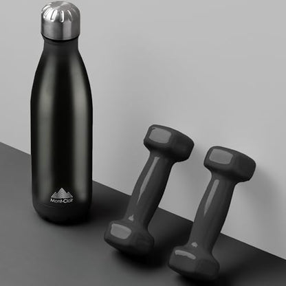 Mont-Clair Stainless Steel Water Bottle, Vacuum insulated - BPA Free, 12h Hot & 24h Cold Drinks, Metal Water Bottle 25 oz Leakproof, Ideal for Adult, Kids, Running - Black - color: Black, style: 25 Ounces