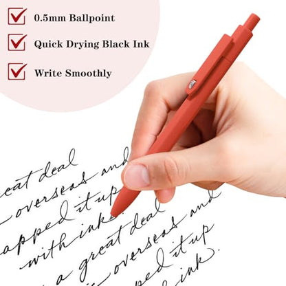 Piochoo Gel Pens, 8 Pcs 0.5mm Black Ink Pens Fine Point Smooth Writing Pens, High-End Series Pens for Journaling Note Taking, Cute Office School Supplies Gifts for Women Men - color: Pink Colors