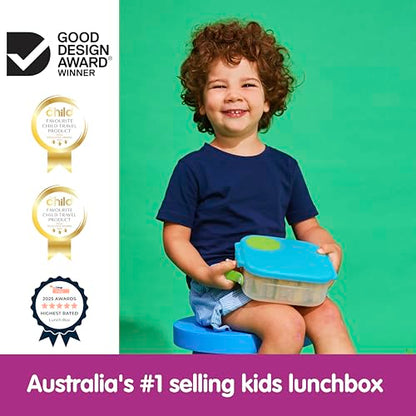 b.box Lunch Box Kids 2-pack, Mini Lunch Box + Snack Containers for Kids | 4.25 + 1.75 Cup Bento Box for Kids, Snack Box, Lunch Containers, Leak Proof, Dishwasher Safe, BPA Free, PFAS Free, Ages 4m+ - color: Ocean Breeze