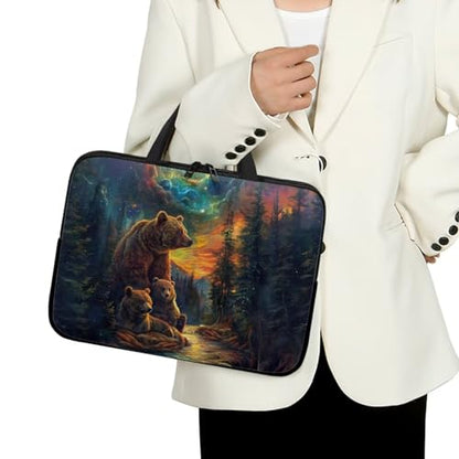 Computer Shoulder Bags for Laptops Laptop Briefcases Casual Business Briefcase - color: Bear Print, size: 10inch
