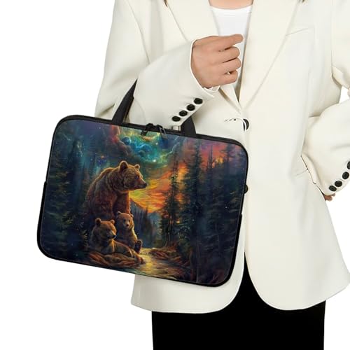Computer Shoulder Bags for Laptops Laptop Briefcases Casual Business Briefcase - color: Bear Print, size: 17inch