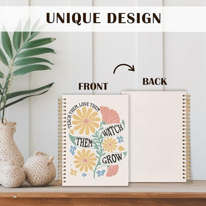 Qabliqo Teachers Gifts Spiral Notebooks, Boho Floral Watch Them Grow Teacher Gifts Journal for Writing, Teacher Appreciation Gift Notebook for Note Taking, Teachers Office Supplies, 5.5x8.3 Inch - color: Watch Them Grow