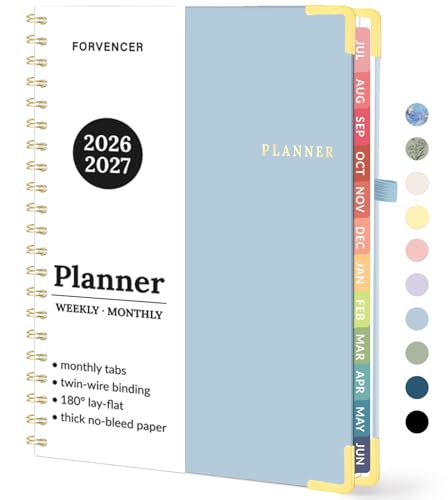 Forvencer Academic Planner 2026-2027, July 2026-June 2027 Weekly & Monthly Hardcover Calendar Planner, 8.5" X 11", Daily Agenda Book, School Office Notebook College Teacher Student Organizer A4, Blue - color: Blue, size: 8.5"x11" (Jul 2026 - Jun 2027)
