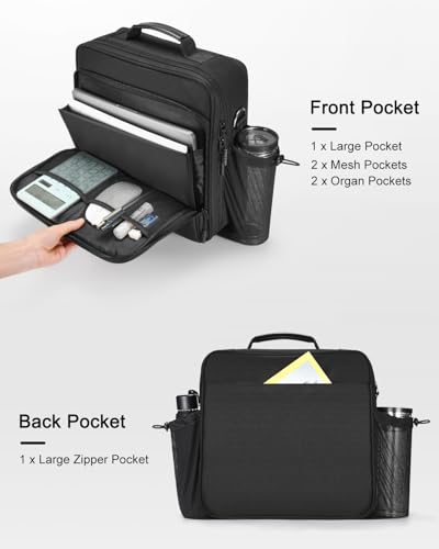 3 Inch 3-Ring Zipper Binder with Water Bottle Holder and Handle | D-Ring Zip Up Binder with Shoulder Strap, 700 Sheet Capacity, Compatible with 13" MacBook/Tablet, for School, Office, Black - color: Black