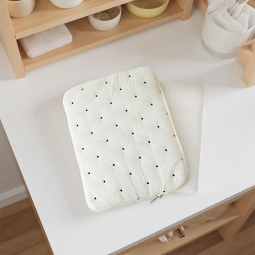 13 Inch Laptop Sleeve, Slim Polka Dot Laptop Case with Zipper, Portable Protective Sleeve for Notebook for Women Men - color: Black-Dot