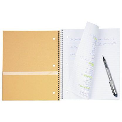 Five Star Spiral Notebook, 3 Subject, Wide Ruled Paper, 150 Sheets, 10-1/2" x 8" Sheet Size, Pink (73465) - color: Pink