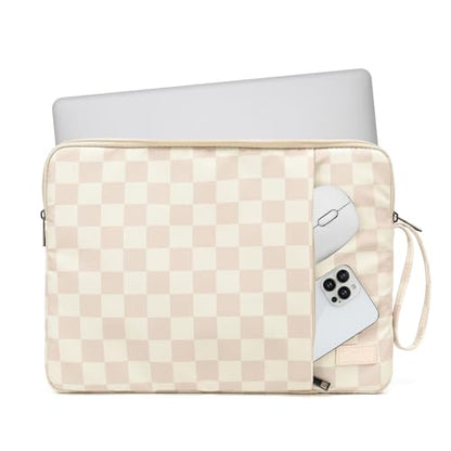 Laptop Sleeve 13.3 inch14 Inch, 15.6inchWater Resistant Traveling Computer Cover with Handle, Shockproof Protective Carrying Laptop Case (Y8-Khaki Checker, 16 inch) - color: Y8-Khaki Checker, size: 16 inch