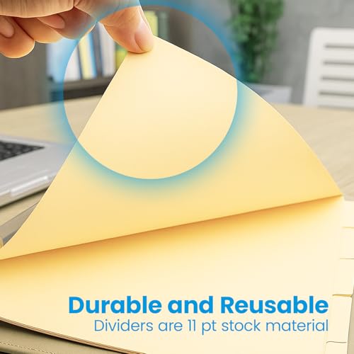Oxford Manila Index Dividers - Durable 3 Ring Binder Dividers with 5 Tabs 1/5 Cut - Made from 10% Recycled Fiber - Ideal for Organizing Office, School, and Home Documents - Letter Size - 250 Count - size: 250 Count (Pack of 1)