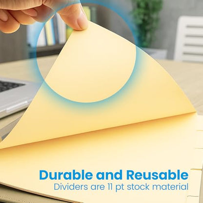 Oxford Manila Index Dividers - Durable 3 Ring Binder Dividers with 5 Tabs 1/5 Cut - Made from 10% Recycled Fiber - Ideal for Organizing Office, School, and Home Documents - Letter Size - 250 Count - size: 250 Count (Pack of 1)