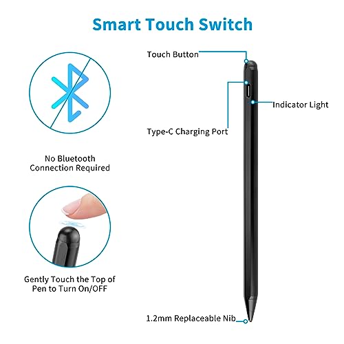 Stylus Pen for Samsung A7/A8/A9/A11+ Tablet Pencil,Good for Drawing and Writing Sketch Pencil for A7/A8/A9/A11+ Tablet Pen Stylus,Black - color: Black
