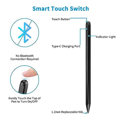 Stylus Pen for Samsung A7/A8/A9/A11+ Tablet Pencil,Good for Drawing and Writing Sketch Pencil for A7/A8/A9/A11+ Tablet Pen Stylus,Black - color: Black