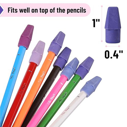 Mr. Pen- Pencil Top Erasers, 120 Pack, 6 Different Purple Shade Colors | Latex-Free & No Smudge Pencil Eraser Tops - color: Purple Shades, size: 120 Pack