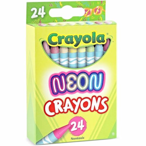 Crayola Neon Crayons, Back To School Supplies, 24 Count