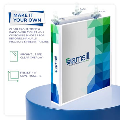Samsill 1.5 Inch 3 Ring Binder, Economy Round Ring, Clear View Cover, 325 Sheet Capacity - for School, Home, Office - White - color: White, size: 1-Pack, style: 1.5-Inch