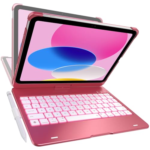 typecase Flexbook iPad A16 11th & 10th Gen Keyboard Case, Pink | Fits iPad A16 11-inch 2025 & 10th Gen 10.9-inch 2022; trackpad-free typing, long battery, 360° hinge, 11-color backlit - color: Pink