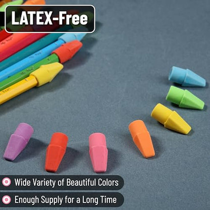 Mr. Pen- Pencil Erasers Toppers, 500 Pack, Colorful, Latex Free, No Smudge | Mr Pen Erasers for Pencils, Bulk Pencil Eraser Caps, Teachers as School Supplies, Classroom Set for Kids