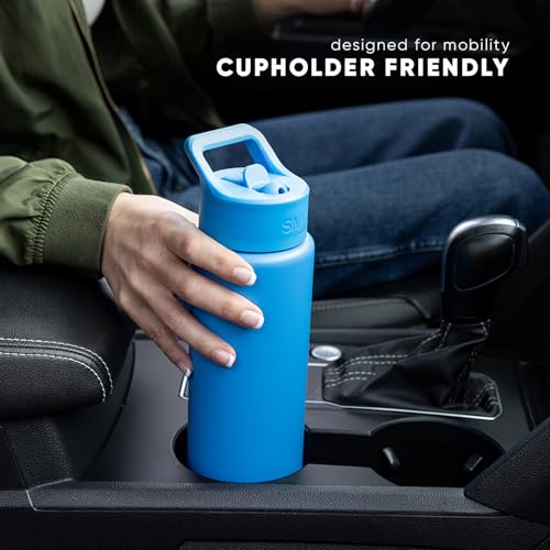 Simple Modern Kids Water Bottle with Straw Lid Vacuum Insulated Stainless Steel Metal Thermos Bottles | Reusable Leak Proof BPA-Free Flask for School | Summit Collection | 18oz, Almond Birch - color: -Almond Birch, style: 18oz