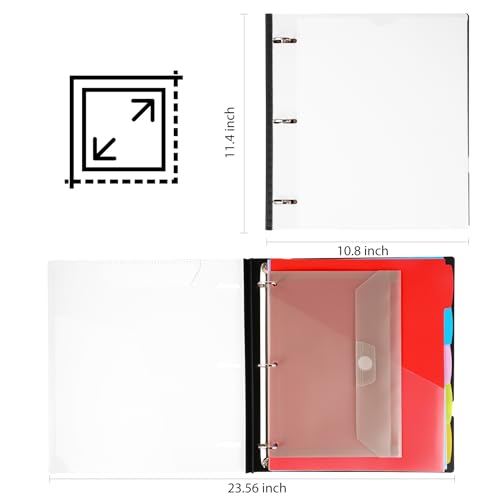 WOT I Telescoping Project Organizer 2-Pack, Refillable Binder with Dividers and Pockets, 13 Pocket Folders, 1 Inch 3 Ring Binder, White - color: White, size: 2 Pack