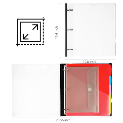 WOT I Telescoping Project Organizer, Refillable 3 Ring Binder with Dividers and Pockets, 13 Pocket Folders, 1 Inch 3 Rings, White - color: White, size: 1 Pack