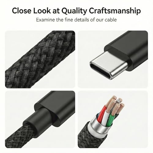 USB C to C Charger Cable, 60W, 6FT, 2-Pack, Black | Fast Charging, Braided Nylon, for iPhone 17/16/15, MacBook iPad, Galaxy S25/S24 - color: Black, size: 6FT+6FT