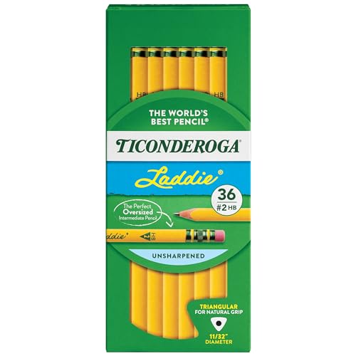 Ticonderoga PENCIL LADDIE TRI-WRITE W/ERASER PACK OF 36