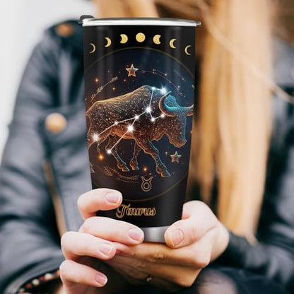 Horoscope Taurus 20oz Insulated Tumblers Mug Cup Gifts for Birthday Boys Girls Men Women Son Daughter Travel Essentials Accessories Must Have Cold Iced 20oz - color: Taurus-652