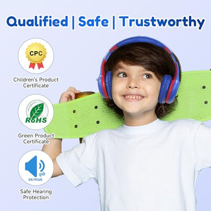 EarFun K2 Kids Bluetooth Headphones, Kids Headphones with Volume Limited, 40H Playtime, Built-in Mic, Stereo Sound, Foldable Over-Ear Headphone for School/Travel/iPad/Tablet, Blue - color: Navy Blue