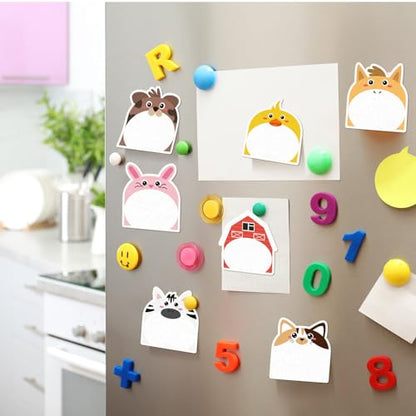 Yinder 24 Pads Cute Sticky Notes Fun Kawaii Farm Animal Sticky Notes Pads Bulk Cartoon Memo Self Adhesive Gift Back to School Veterinary Office School Tab Party Supplies - style: Farm Animals