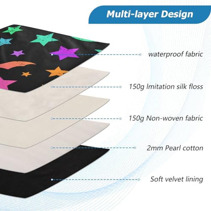 Bright Bats Moon and Stars Laptop Sleeve 13 inch Cute Laptop Bag 14 inch Waterproof Computer Bag for Women Laptop Accessories Computer Cover Bag for Tablet Men, A06D24018 - color: Bright Bats Moon and Stars