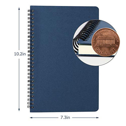 EUSOAR B5 Spiral Journal Notebook, 3 Pack 7.3"x10.2" 120 Pages Hardcover Lined Travel Writing Notebooks Journal, Students College Office Business Subject Diary Ruled Spiral Book Journal - color: Black/Royal Blue/Coffee, size: 3Packs