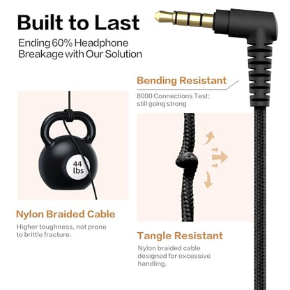 Classroom Headphones Bulk 10 Pack - Kids Headphones with Mic for School | 93dB Volume Limited On-Ear Wired Headset with Microphone, Durable 3.5mm Jack for Class Set Library Computer (Black) - color: Black