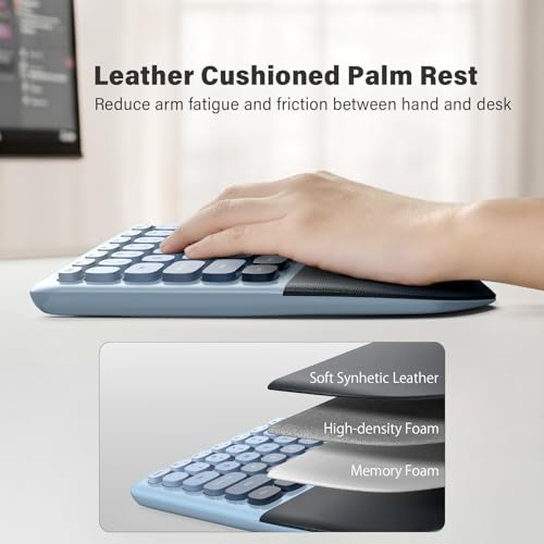 MOFII Wireless Ergonomic Keyboard & Mouse Combo – Split Curved Keyboard with Wrist Rest (All-Day Comfort) + Wireless Vertical Ergonomic Optical Mouse, Compatible with PC/Laptop/Desktop- Blue Gradient - color: Blue Gradient