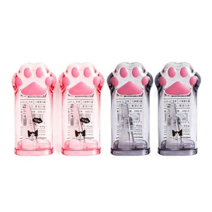 4Pcs Pink and Grey Manual Pencils Sharpeners Kids Cat Claw Pencil Sharpener Stationery with Lid for Office Home Supplies Pencil Sharpeners