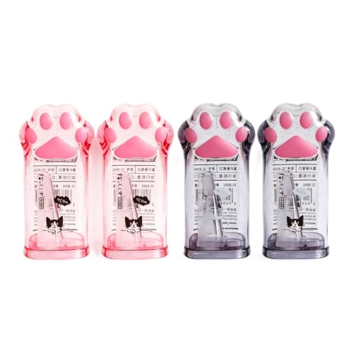 4Pcs Pink and Grey Manual Pencils Sharpeners Kids Cat Claw Pencil Sharpener Stationery with Lid for Office Home Supplies Pencil Sharpeners