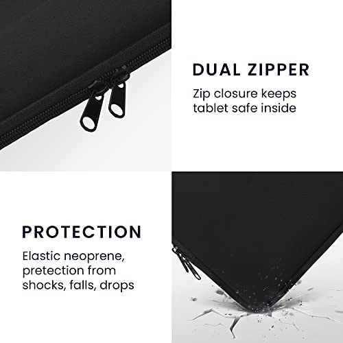 kwmobile Neoprene Pouch Compatible with 9,7"-11" Tablet - Universal Sleeve Case Cover with Zipper for Tablet - Black - color: black, size: 9,7"-11" Tablet